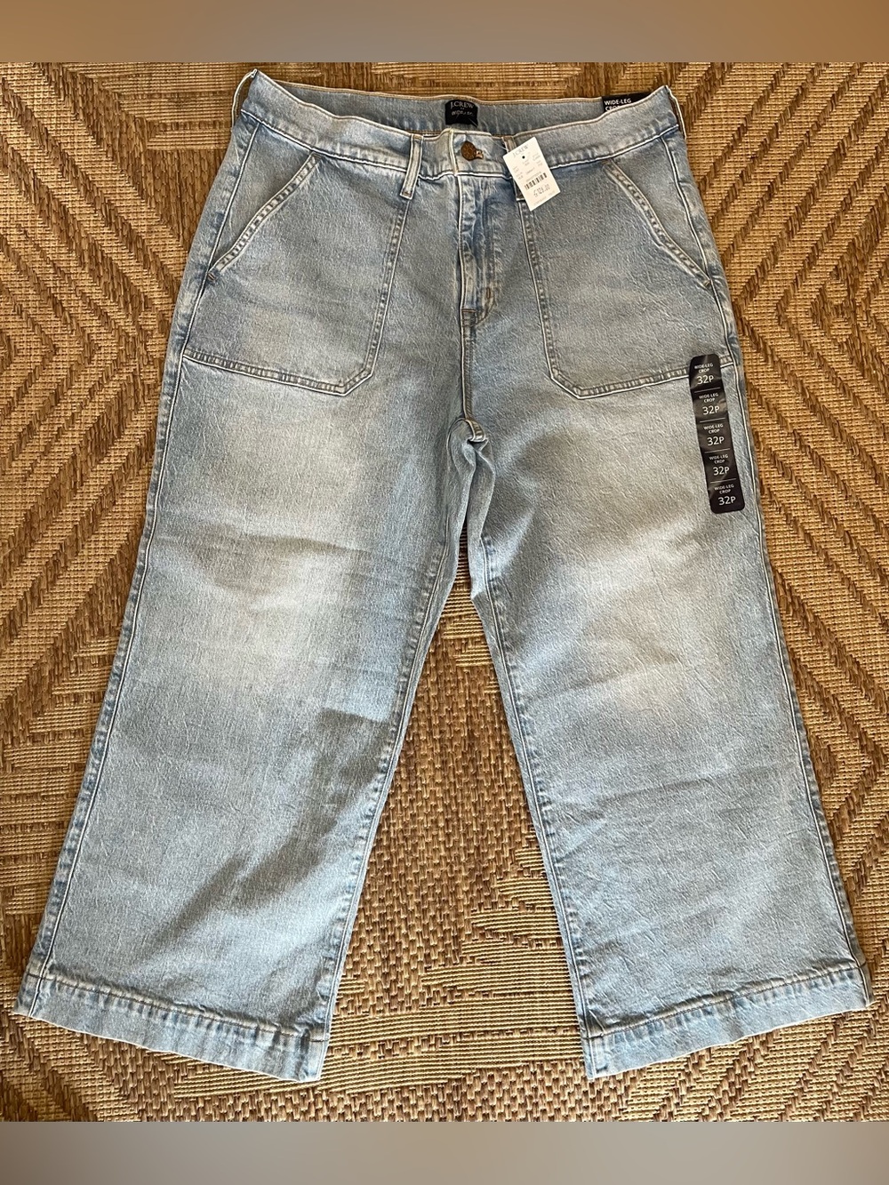 J. Crew Light Blue Cropped Wide-Leg Jeans